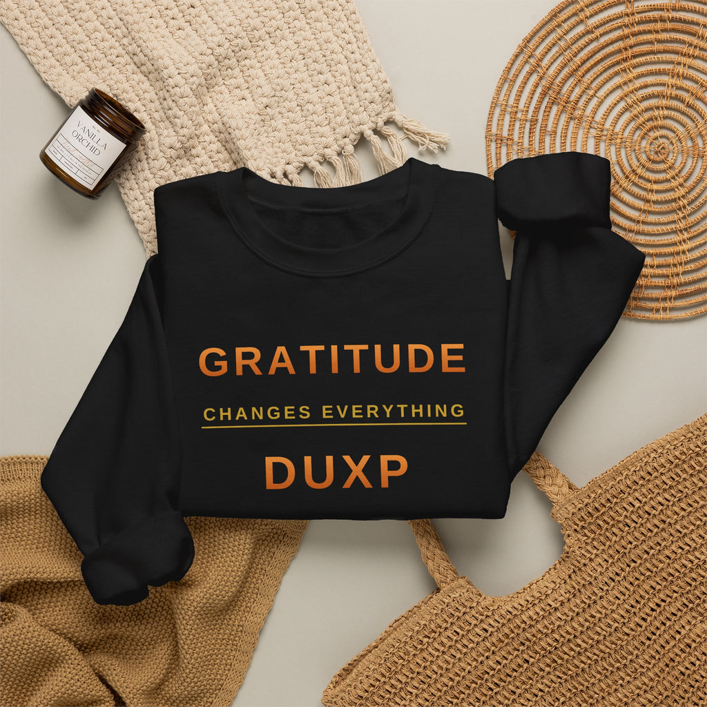 DUXP Gratitude Words Crewneck